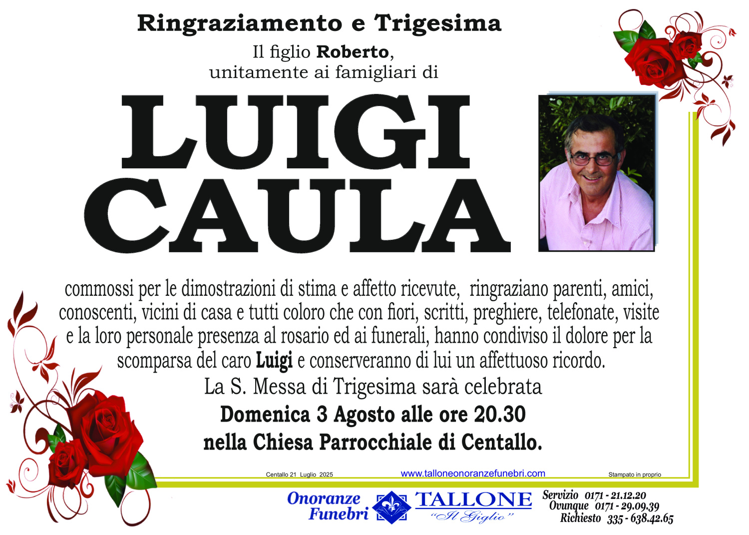 <br />
<b>Warning</b>:  Undefined variable $info in <b>/home/tallone/public_html/ringraziamenti.php</b> on line <b>68</b><br />
Luigi Caula